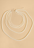 Tiered Faux Pearl Necklace Set