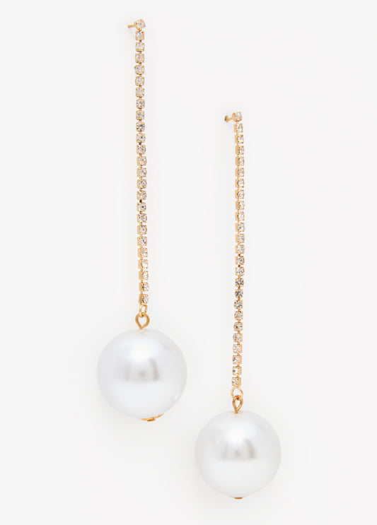 Faux Pearl Chain Earrings