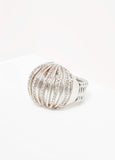 Textured Silver Tone Stretch Ring