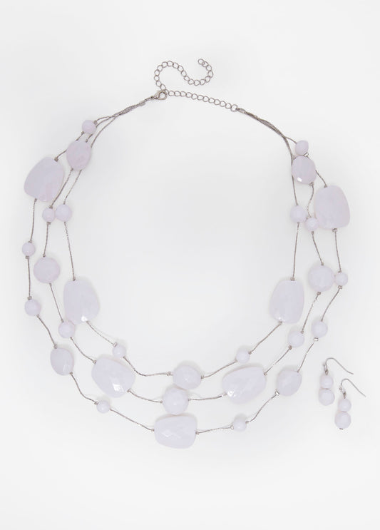 Beaded Necklace And Earrings Set