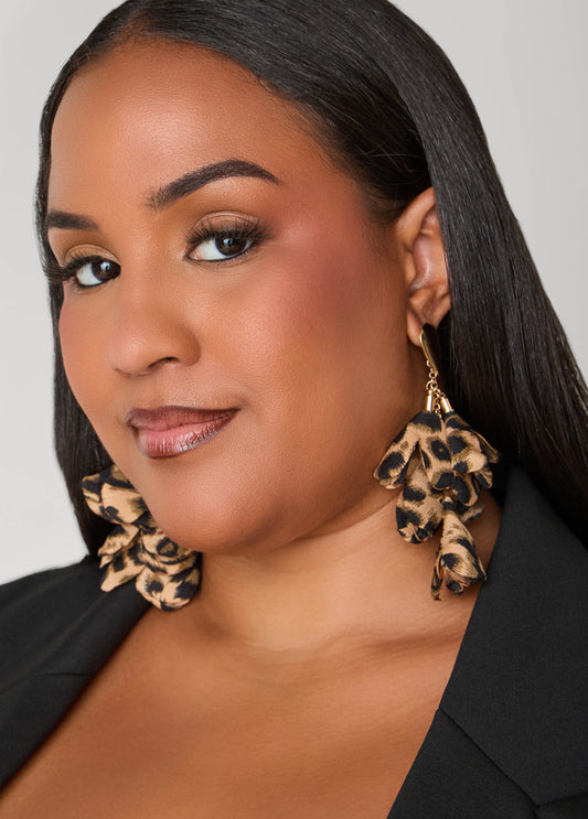 Animal Print Petal Earrings
