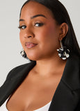 Two Tone Petal Hoop Earrings
