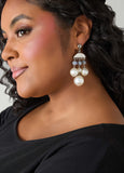 Faux Pearl Chandelier Earrings
