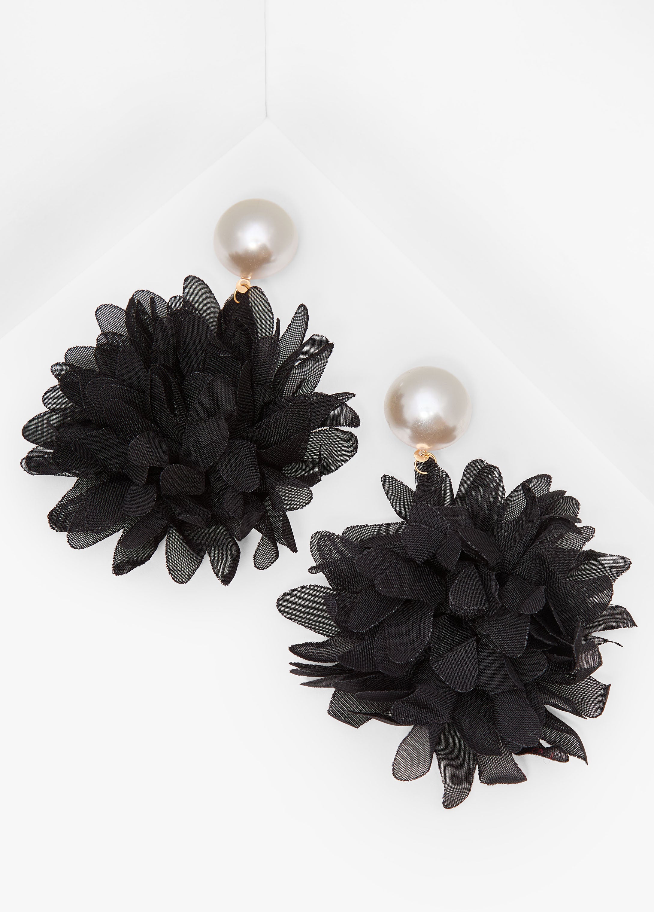 Faux Pearl And Petal Earrings