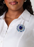 Crystal Flower Brooch