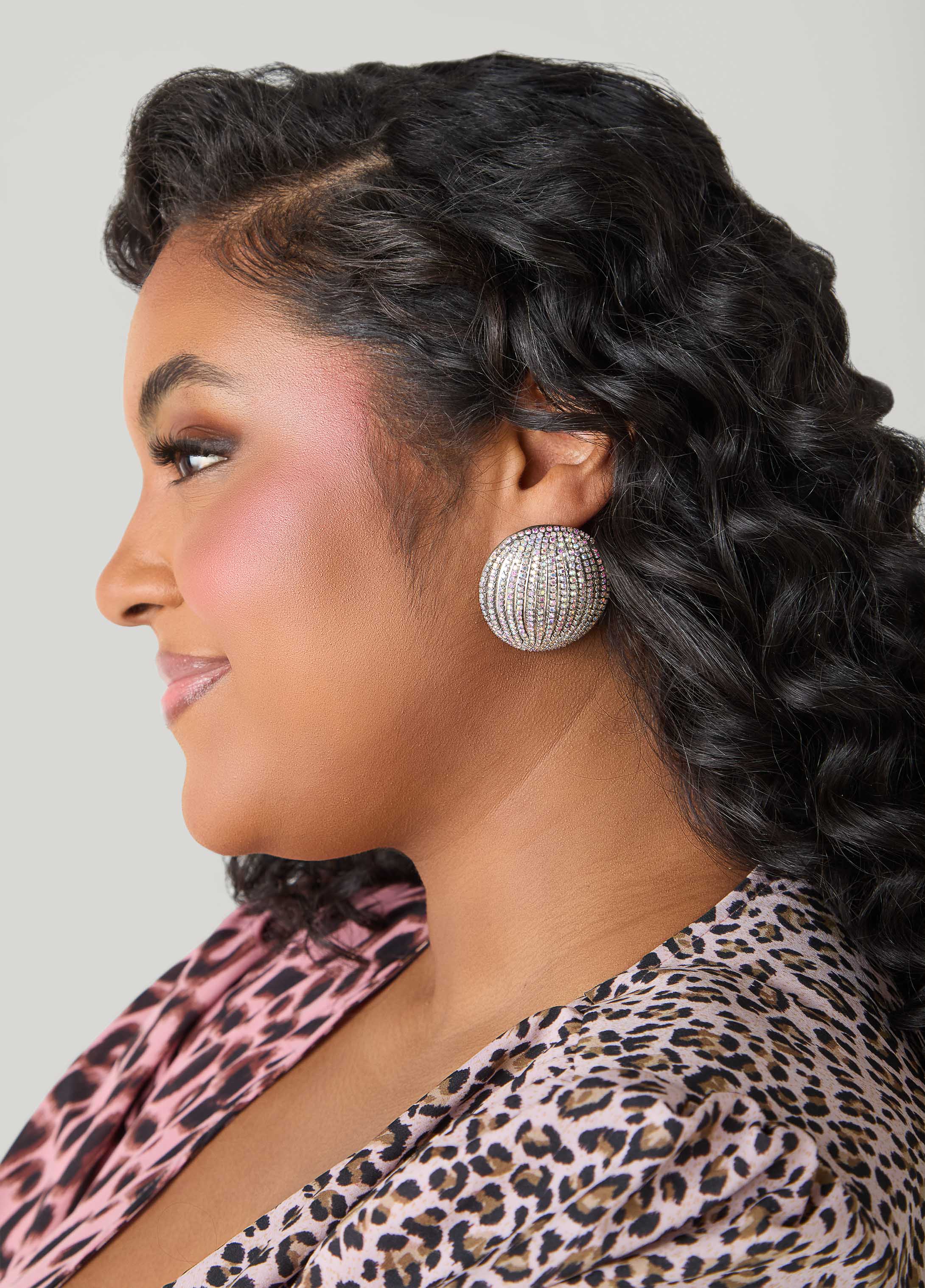 Iridescent Crystal Stud Earrings