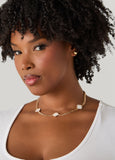 Gold Tone Clover Necklace Set