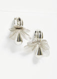 Faux Pearl Flower Hoop Earrings