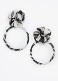 Printed Flower Hoop Earrings