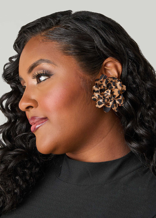 Animal Flower Clip On Earrings