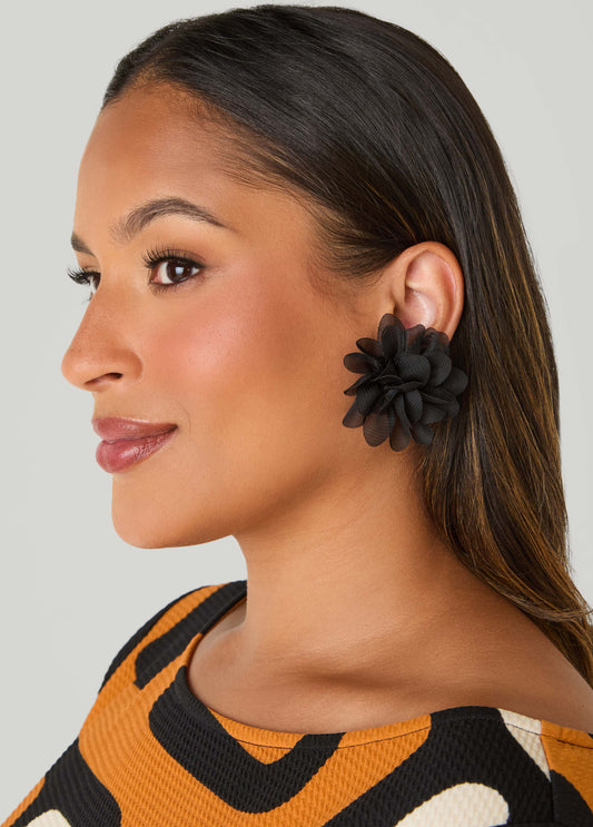 Flower Clip On Earrings