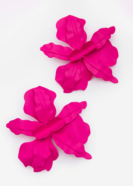 Textured Coated Flower Earrings