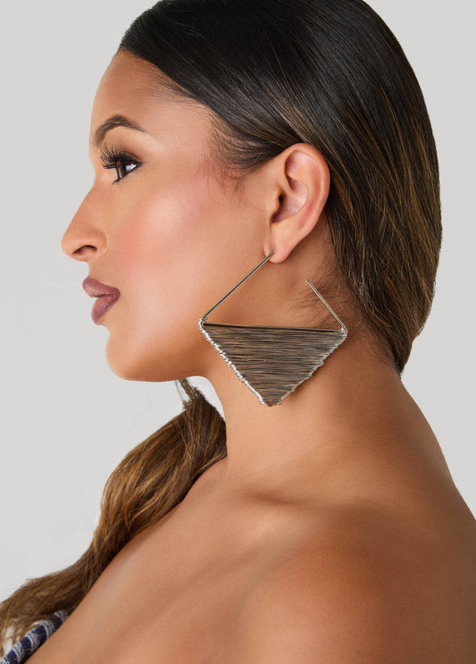 Silver Tone Wrapped Wire Earrings