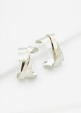 Twisted Silver Tone Hoop Earrings