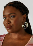 Twisted Silver Tone Hoop Earrings