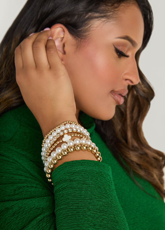 Gold Tone Clover Bracelets