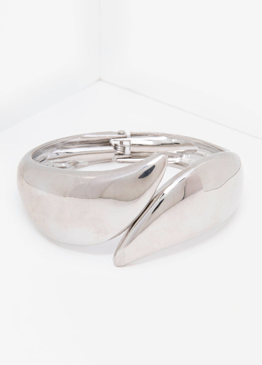 Silver Tone Hinge Cuff