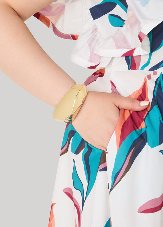 Gold Tone Hinge Cuff
