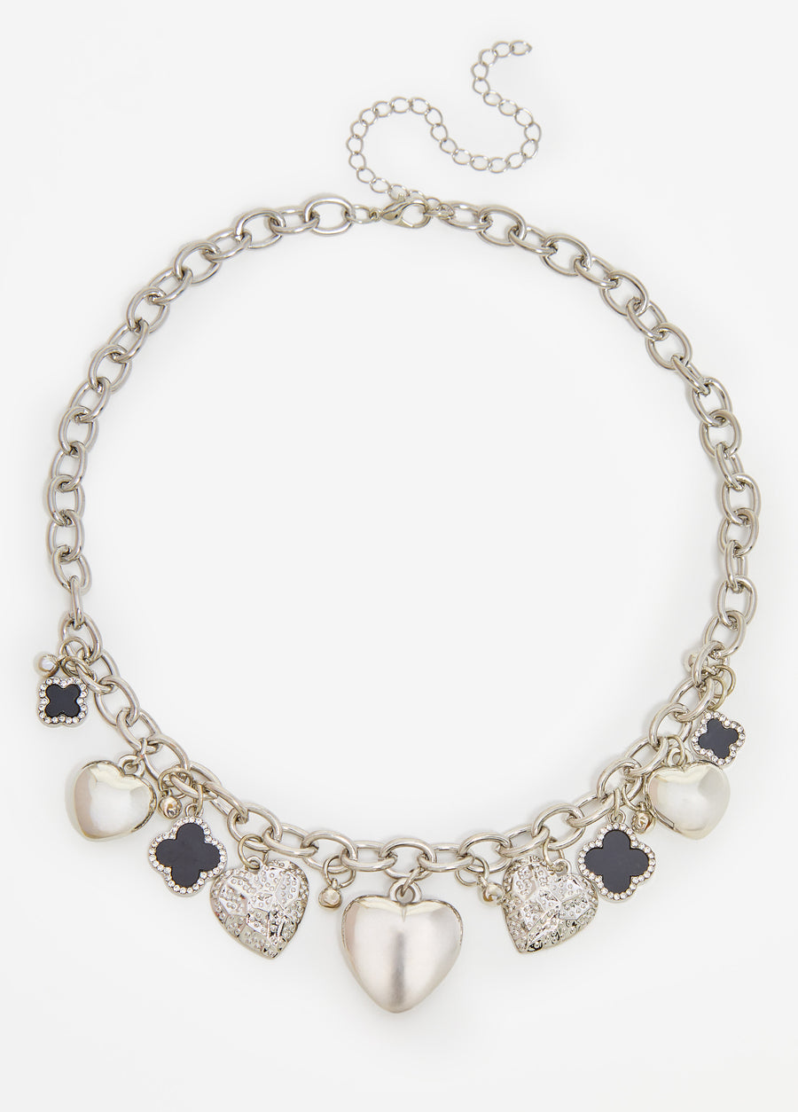Clover And Hearts Necklace Set