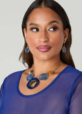 Glittered Gold Tone Necklace Set