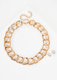 Faux Pearl Twisted Necklace Set