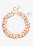 Faux Pearl Twisted Necklace Set