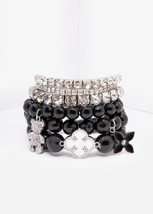 Clover Crystal And Bead Bracelets