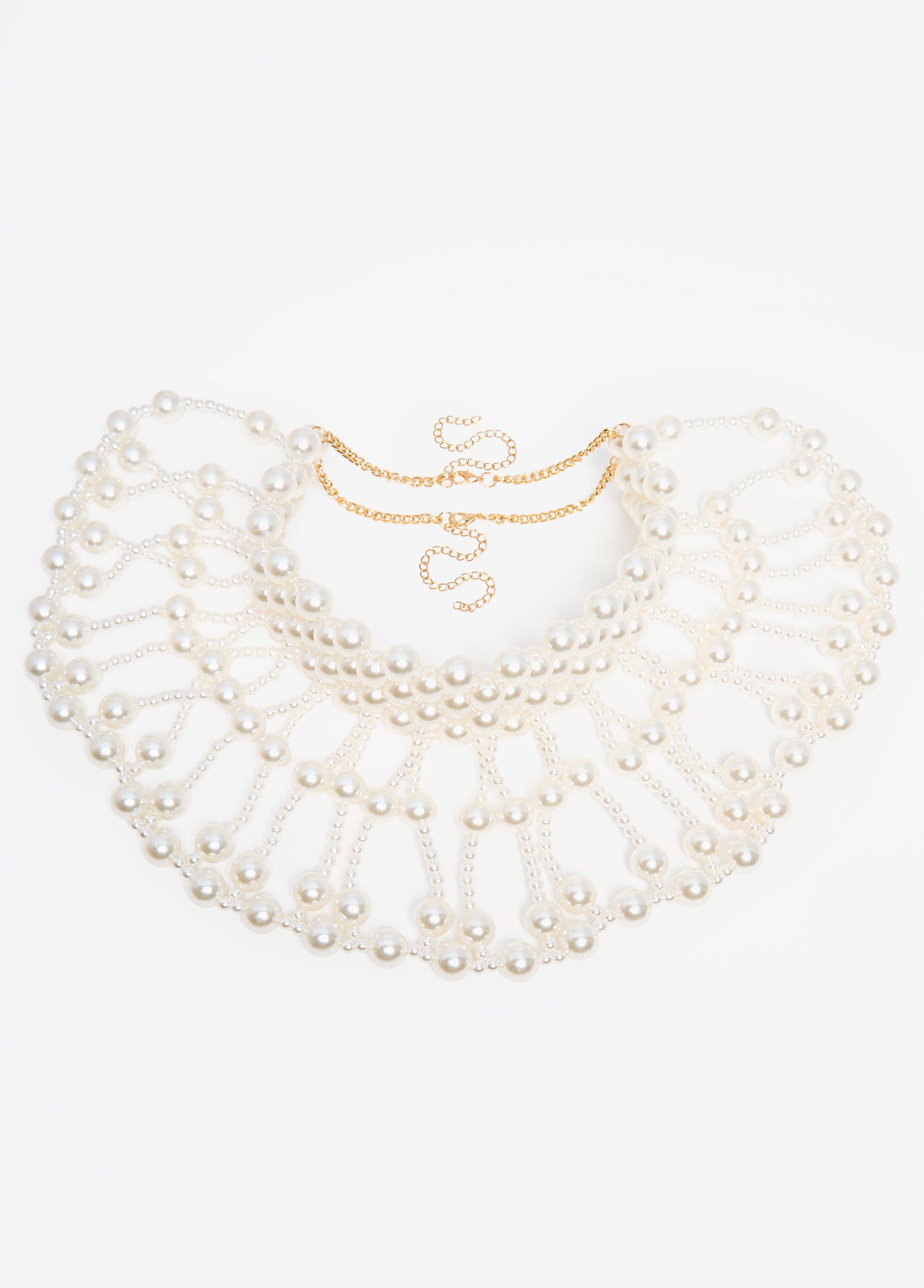 Statement jewelry layered faux pearl collar necklace fashion jewelry