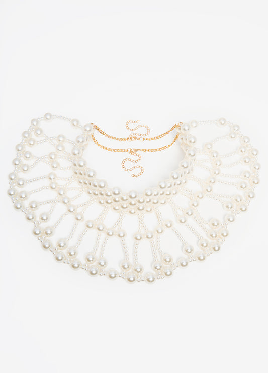 Statement jewelry layered faux pearl collar necklace fashion jewelry