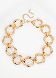 Trendy gold twisted chain link necklace fashion jewelry 