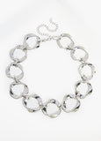Trendy silver twisted chain link necklace fashion jewelry 