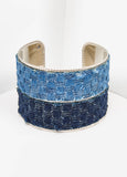 Two Tone Quilted Denim Cuff