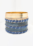 Denim Bangle Set