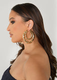 Double Hoop Bamboo Earrings