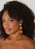 Marbled Square Dangle Earrings