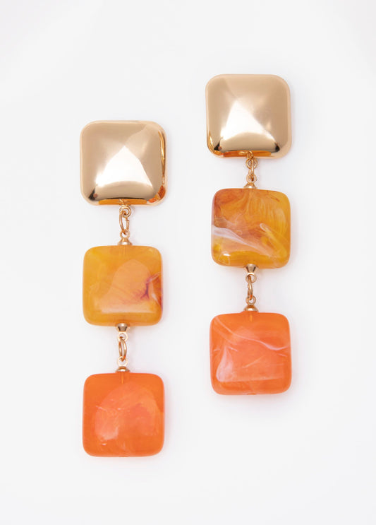 Marbled Square Dangle Earrings