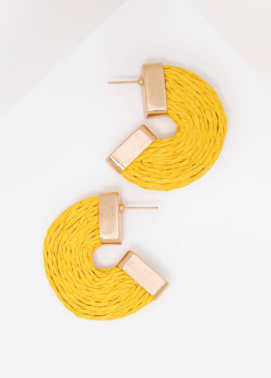 Raffia Hoop Earrings