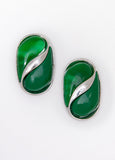 Marbled Silver Tone Earrings