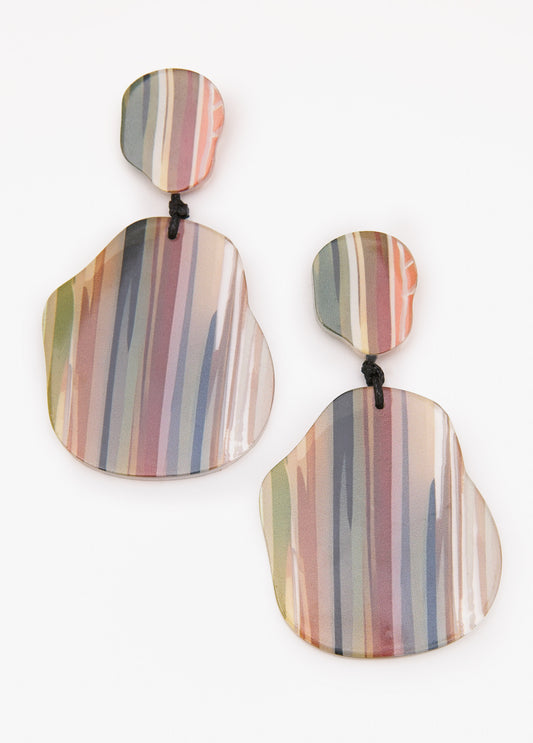 Striped Drop Earrings