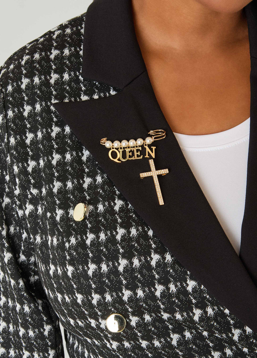 Queen Cross Brooch Set