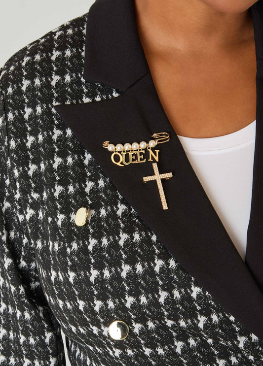 Queen Cross Brooch Set