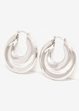 Statement jewelry puff trend silver hoop earrings fashion jewelry
