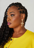 Pearl Cross Earrings