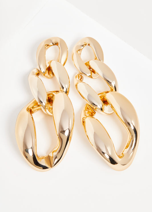 Gold Tone Chain Earrings