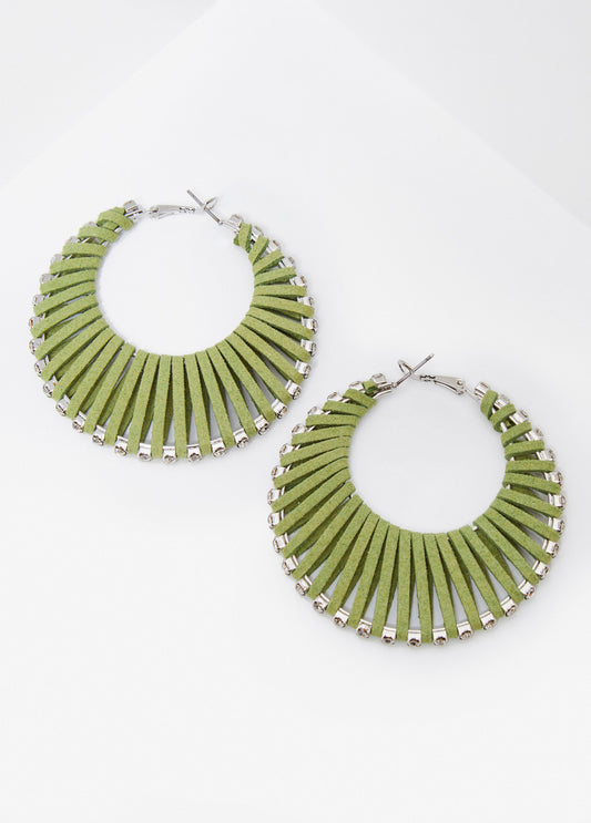 Trendy Wrapped Suede Hoop Earrings Fashion Jewelry