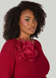Oversized Crinkled Flower Pin