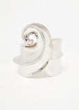 Statement Trendy Swirl Silver Hinge Cuff Bracelet Fashion Jewelry