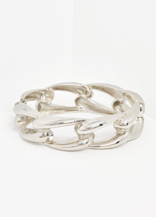 Silver Tone Chain Link Cuff