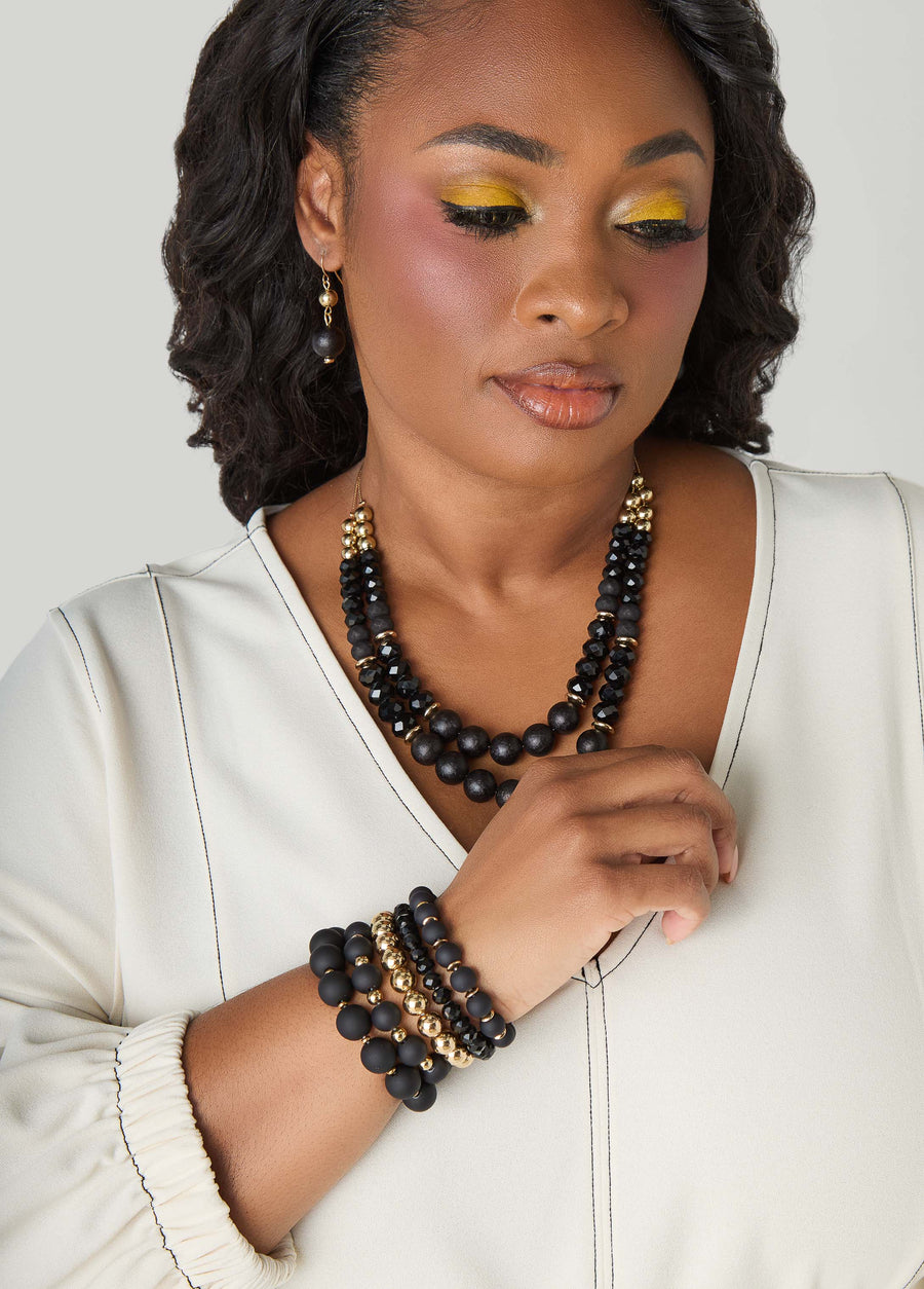 Set Of Five Stretch Bracelets