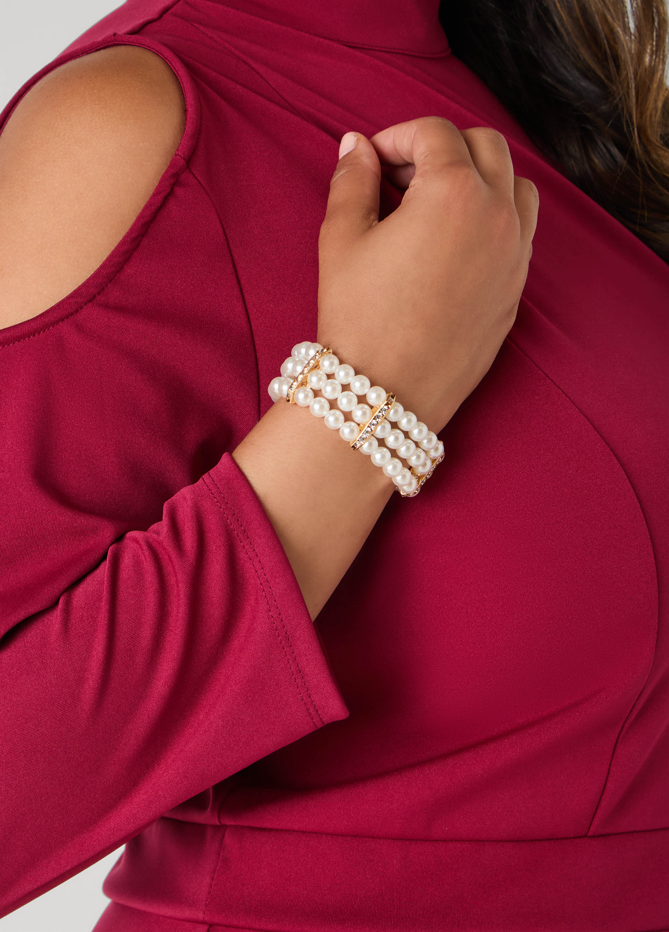 Faux Pearl Stretch Bracelet